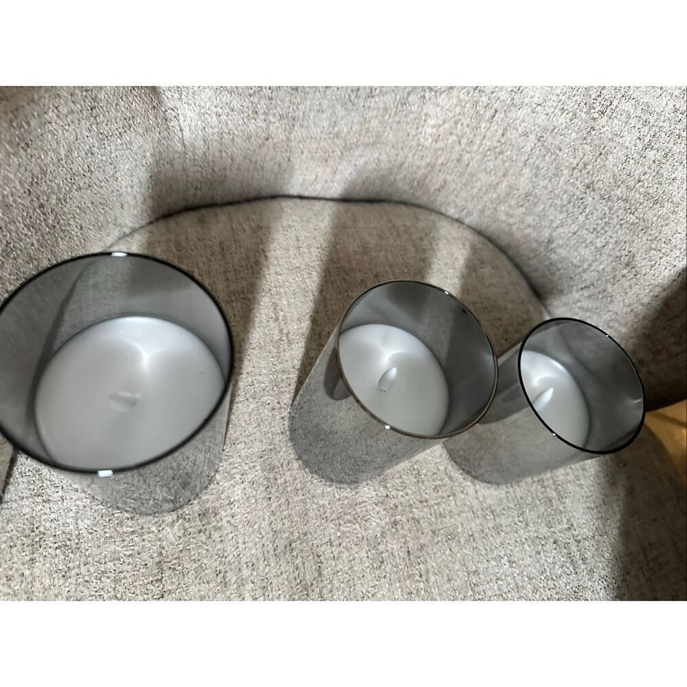 3 Silver and White Flameless Candles With Remote New in Box - Picture 2 of 2